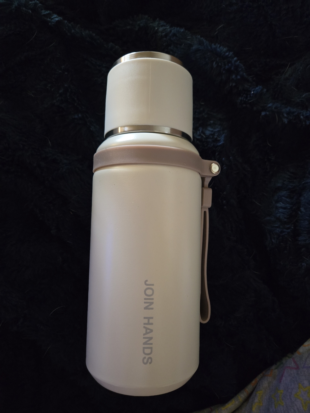 JOIN HANDS Cream Insulated Water Bottle